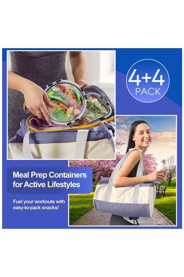 8-Pack Food Prep Containers, Alternate, color, CLEAR