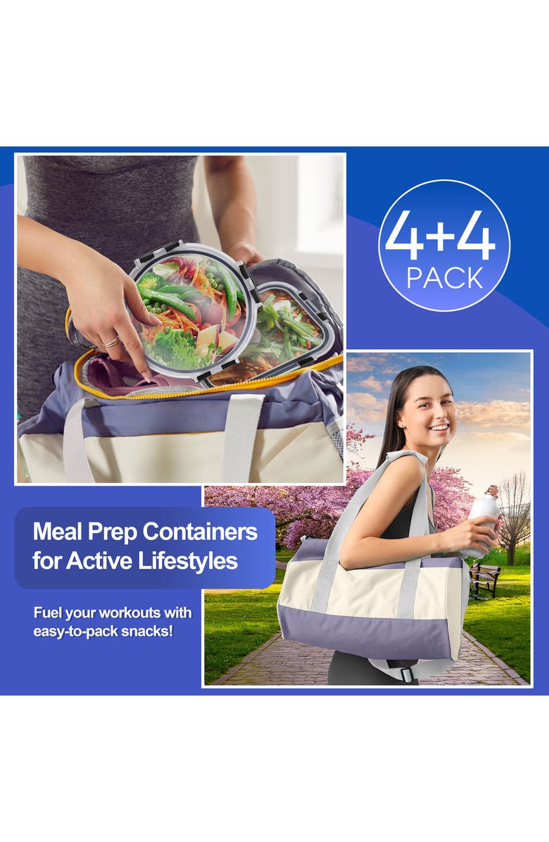 SORBUS 8-Pack Food Prep Containers, Alternate, color, Clear