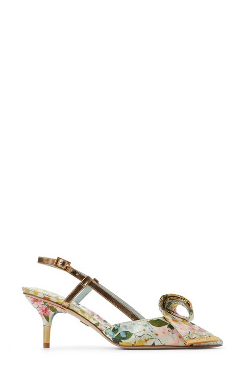 Ted Baker London Romy Pointed Toe Slingback Pump In White Floral