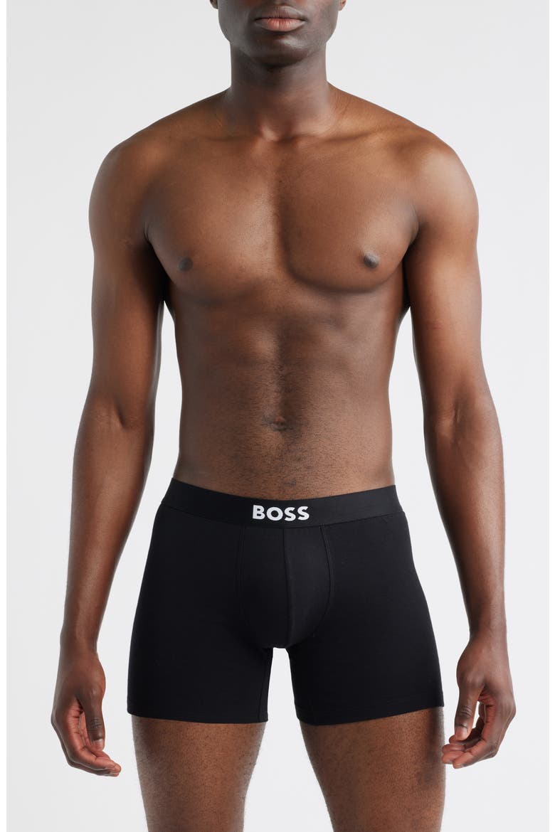 3-Pack BOSS ONE Boxer Briefs, Main, color, BLACK/ GREEN/ GREY