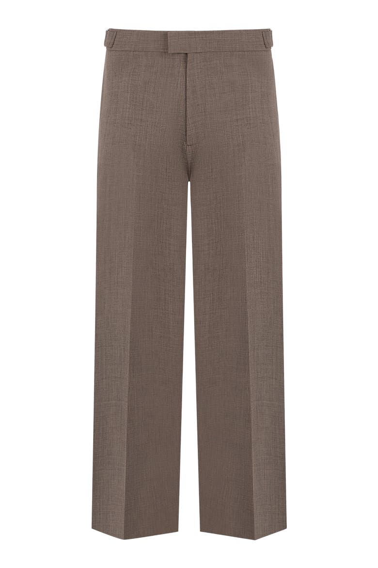Joseph Regular Fit Hatched Tailored Trousers, Alternate, color, Light Brown