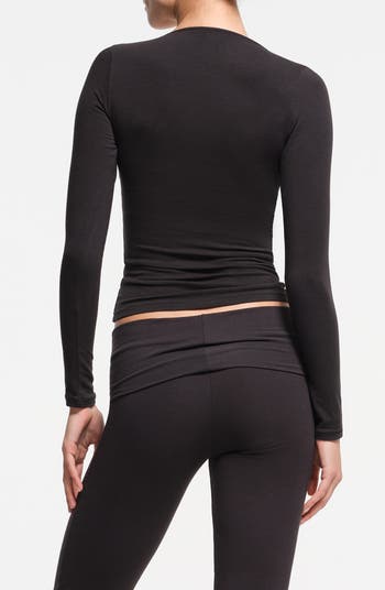 Scoop Neck Cotton Blend Jersey T-Shirt