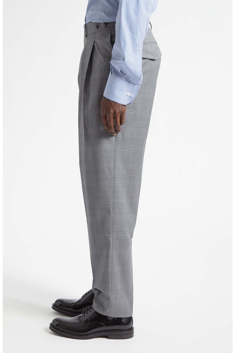 Cavallo Pleated Plaid Virgin Wool Pants, Alternate, color, QUADRI-CHECK-TARTAN