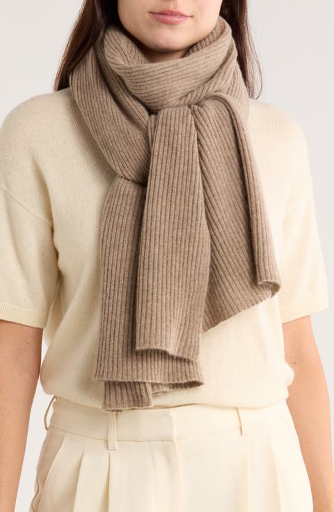 Cashmere Ribbed Wrap Scarf