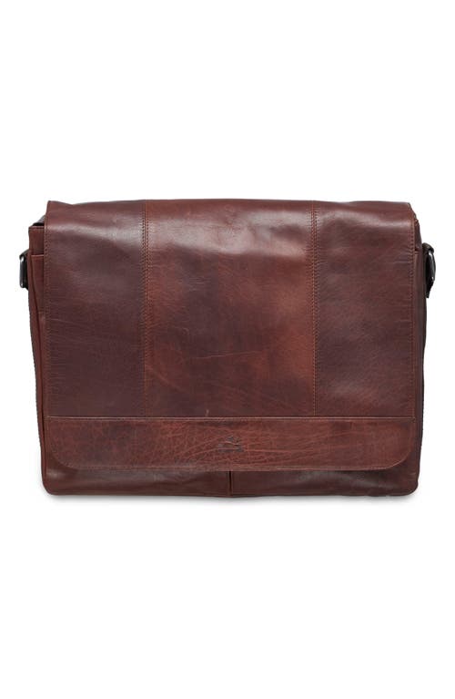 Mancini Leather Laptop Messenger Bag In Brown