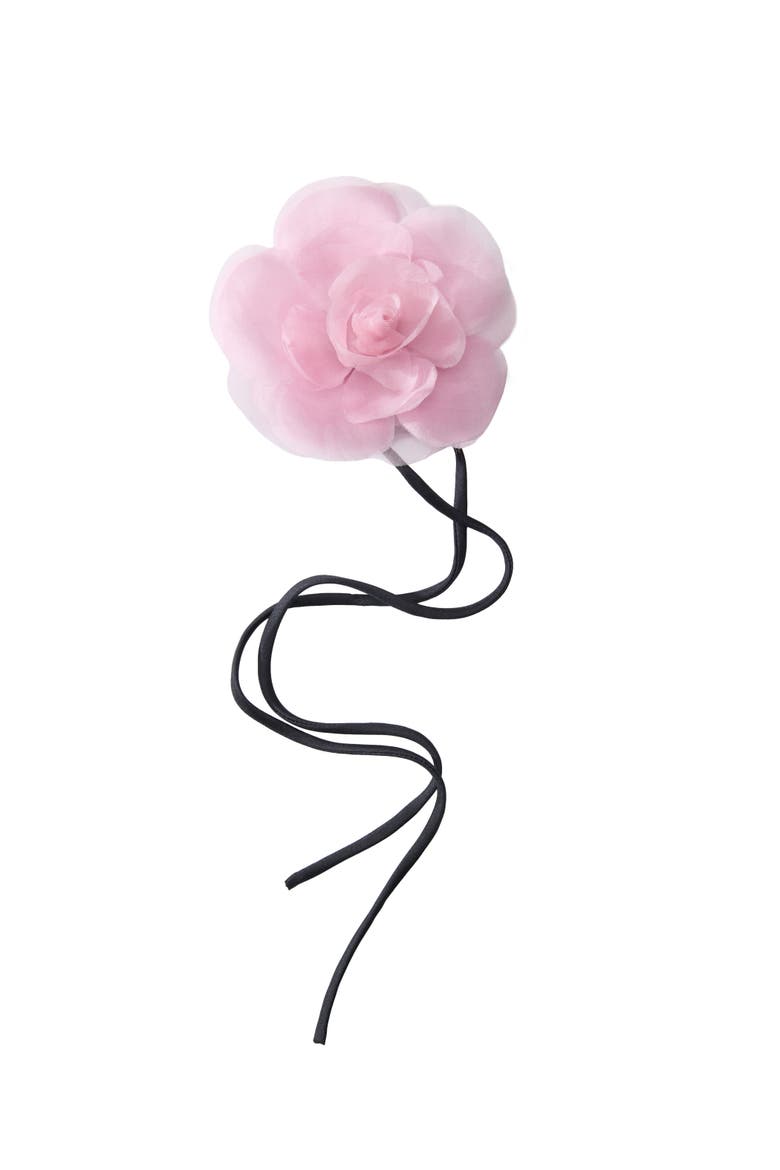 Bloom Silk Flower Pin, Main, color, Black
