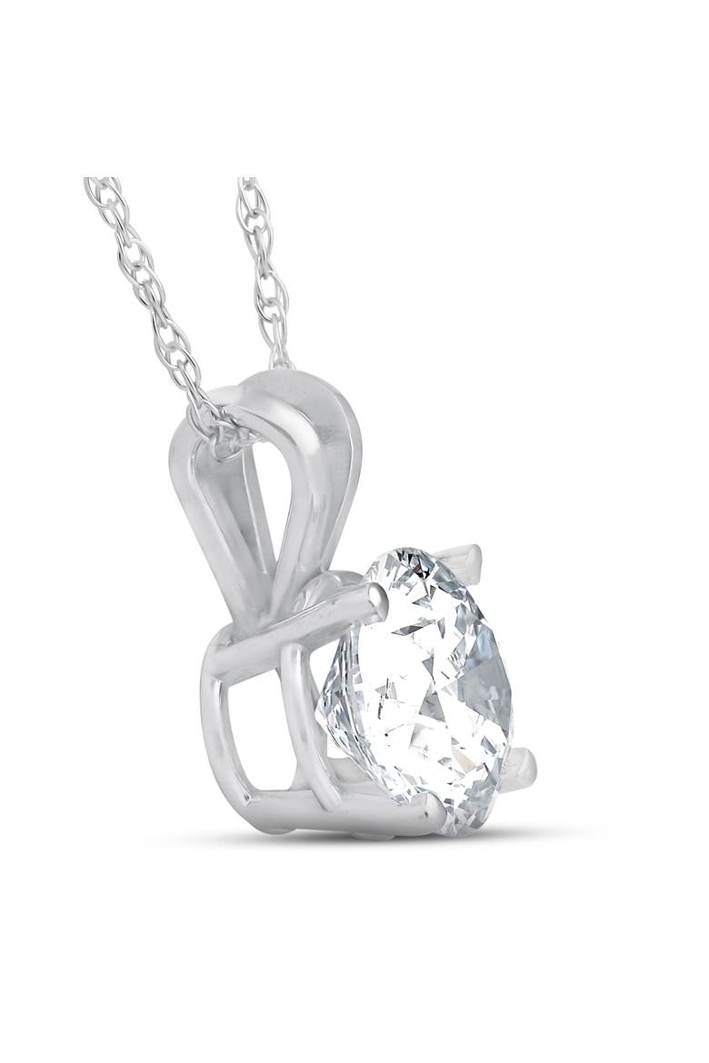 Certified 1Ct Round Diamond Solitaire Pendant Gold Necklace Lab Grown, Alternate, color, 14k White Gold