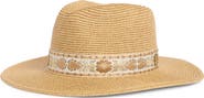 Vince Camuto Metallic Embroidered Band Panama Hat