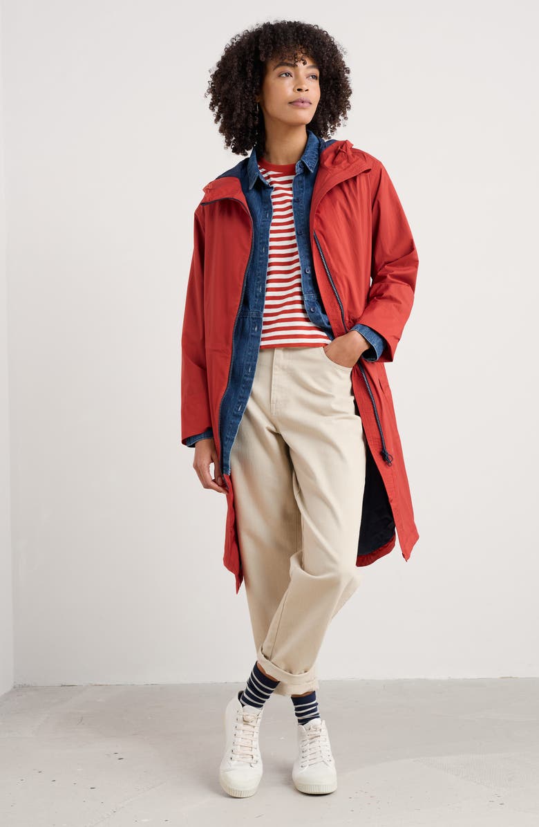 Seasalt Cornwall Mistborne Waterproof Hooded Raincoat, Alternate, color, Dark Cinnamon