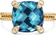 David Yurman Châtelaine Ring with Semiprecious Stone and Diamonds in 18K Gold
