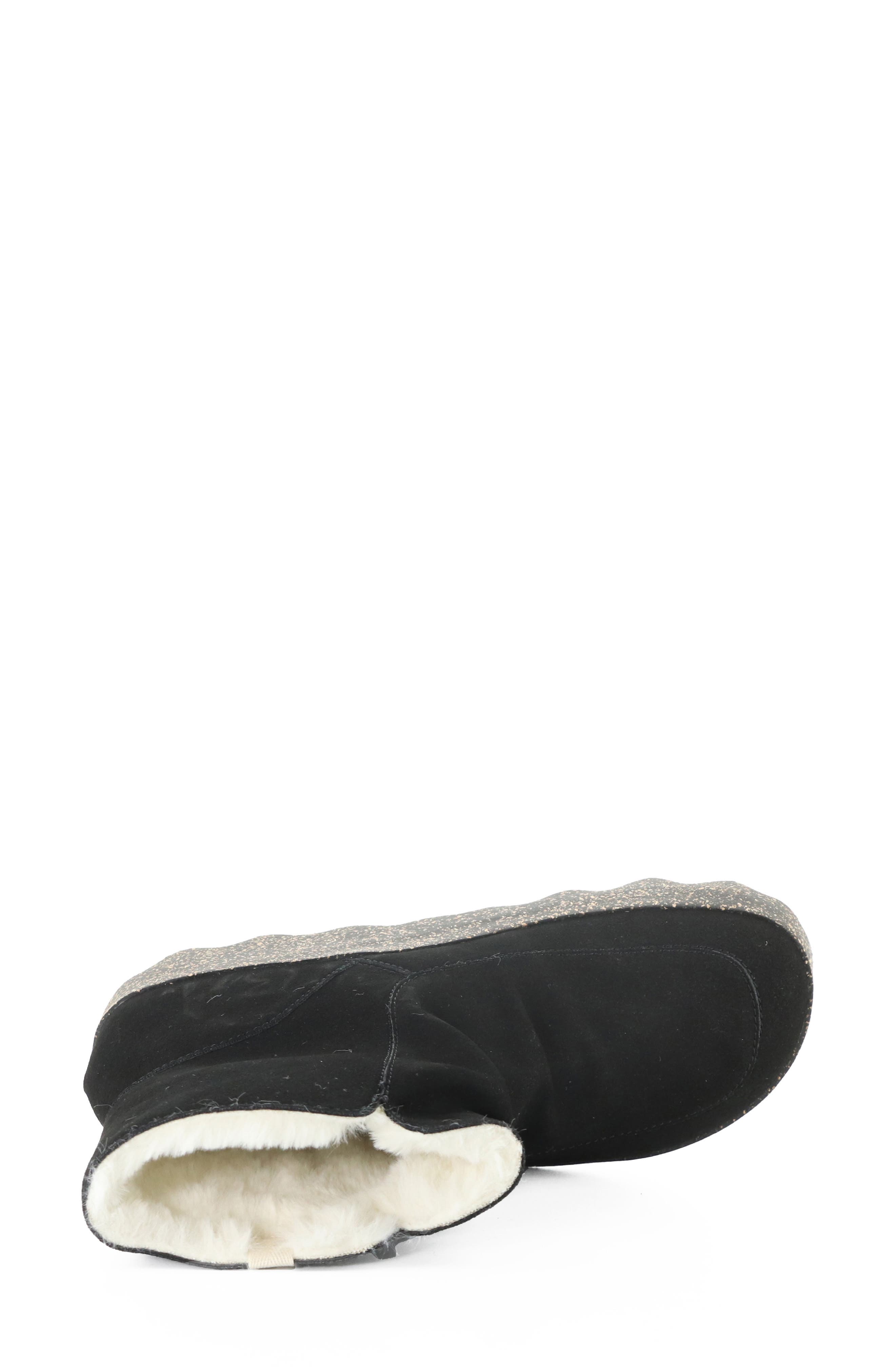 Cuff Faux Shearling Bootie, Alternate, color, 008 BLACK