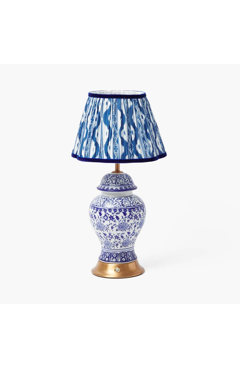 Mrs. Alice Cobalt Ikat Lampshade, Alternate, color, Blue