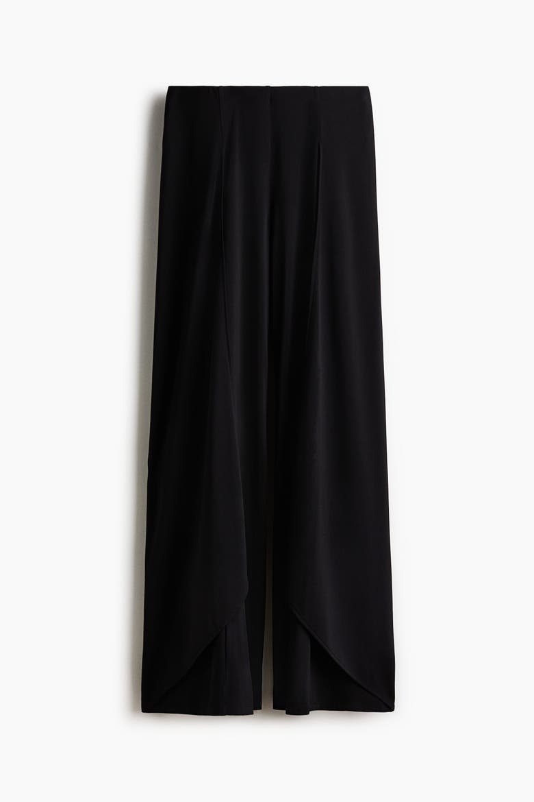 Wide-leg Jersey Pants, Alternate, color, Black
