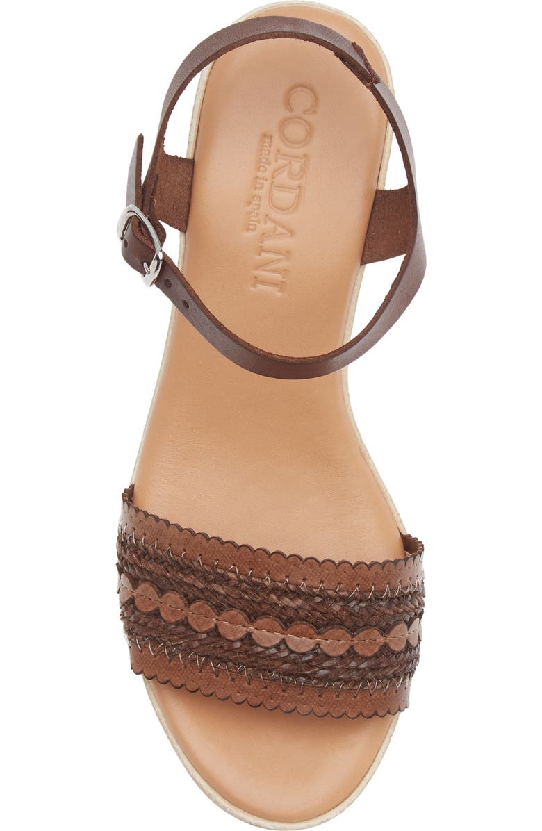 Cordani Markelle Espadrille Ankle Strap Platform Sandal, Alternate, color, Brown Leather