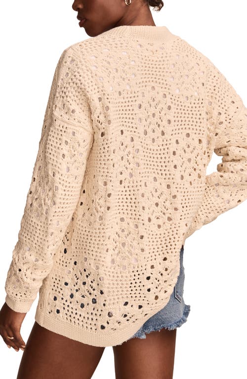 LUCKY BRAND LUCKY BRAND GRANNY CROCHET OPEN FRONT CARDIGAN