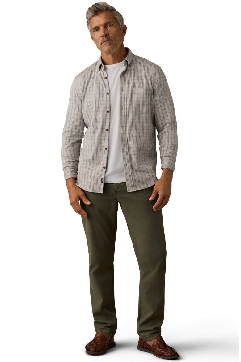 Coastline Knit Button-Down Shirt, Alternate, color, SAND ISLE CHECK