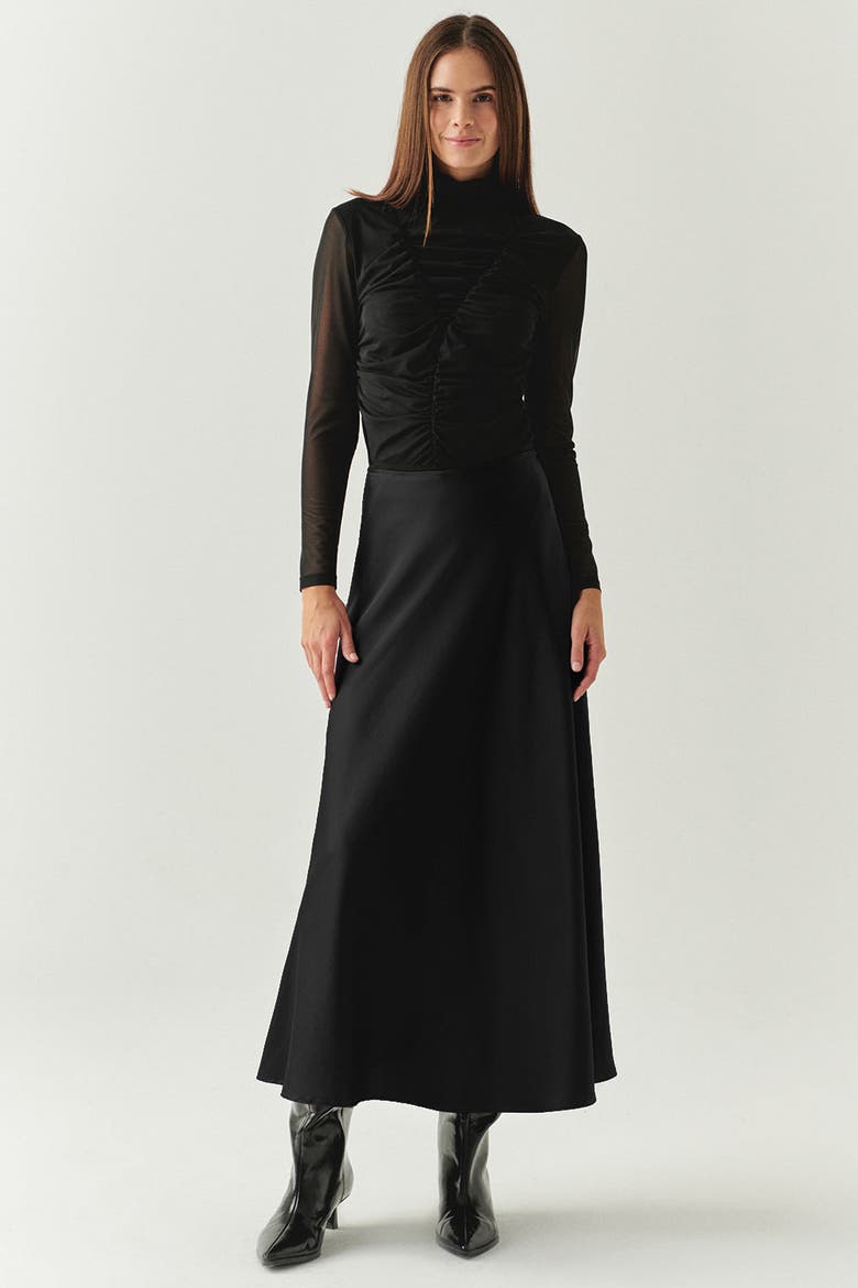 Justice A Line Midi Skirt, Alternate, color, BLACK