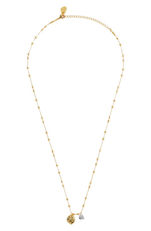 Beaded Chain & Molton Pebbles Necklace