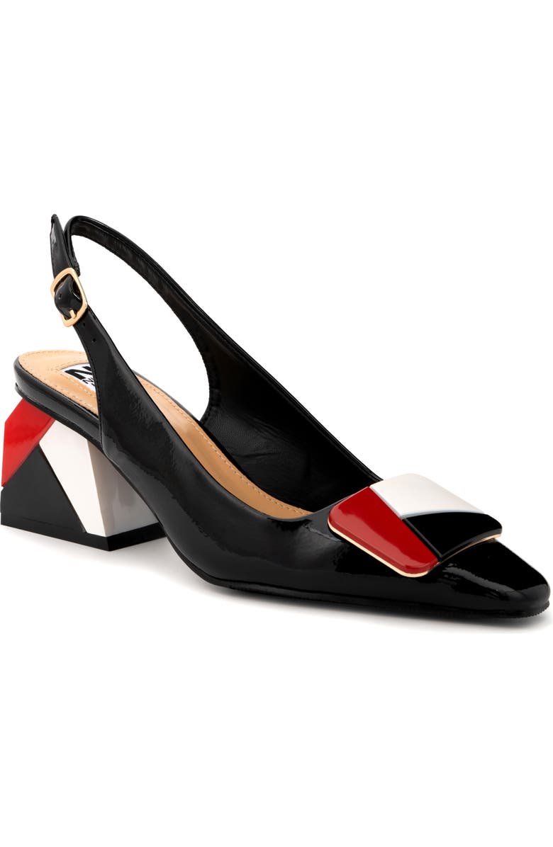 NINETY UNION Multi Color Ornament Slingback Pump With Matching Heel, Main, color, Black Multi