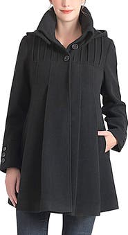 Kimi & Kai Aela Maternity A-Line Hooded Wool Coat