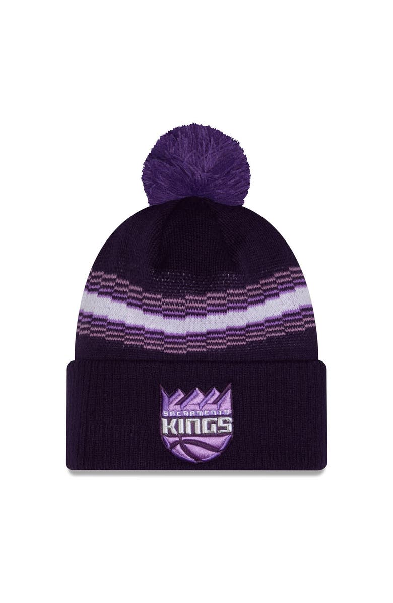 New Era Men's New Era Purple Sacramento Kings 2025/26 City Edition Cuffed Knit Hat with Pom, Main, color, Purple