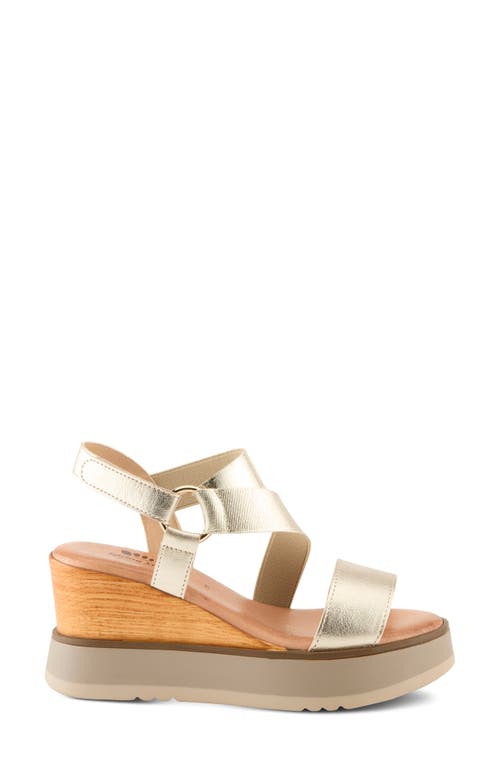 Spring Step Nataly Wedge Platform Sandal In Gold
