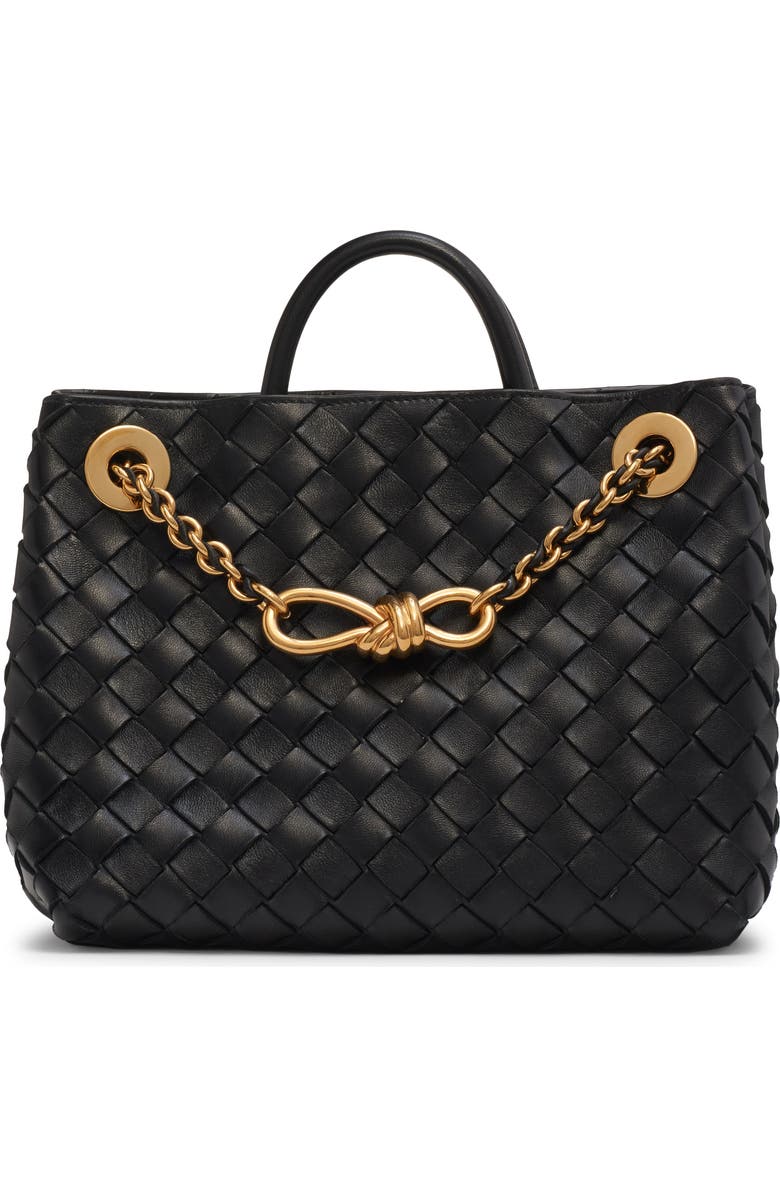 Bottega Veneta Small Andiamo Chain Leather Shoulder Bag, Main, color, 1019 Black-M Brass