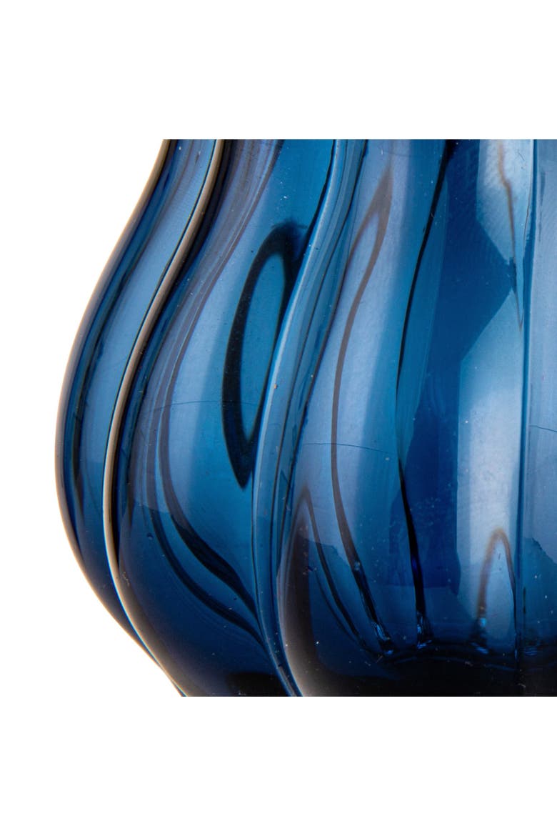 Round Pressed Glass Vase, Blue, Alternate, color, Blue