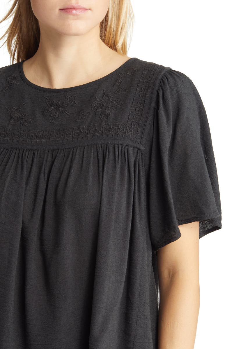 Lucky Brand Floral Embroidered Top, Alternate, color, 