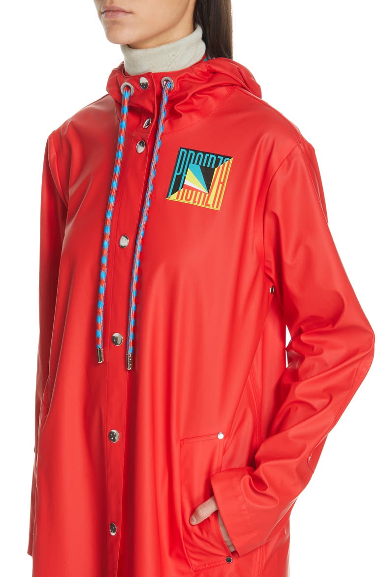 PSWL Longline Raincoat, Alternate, color, BRIGHT REDDNU