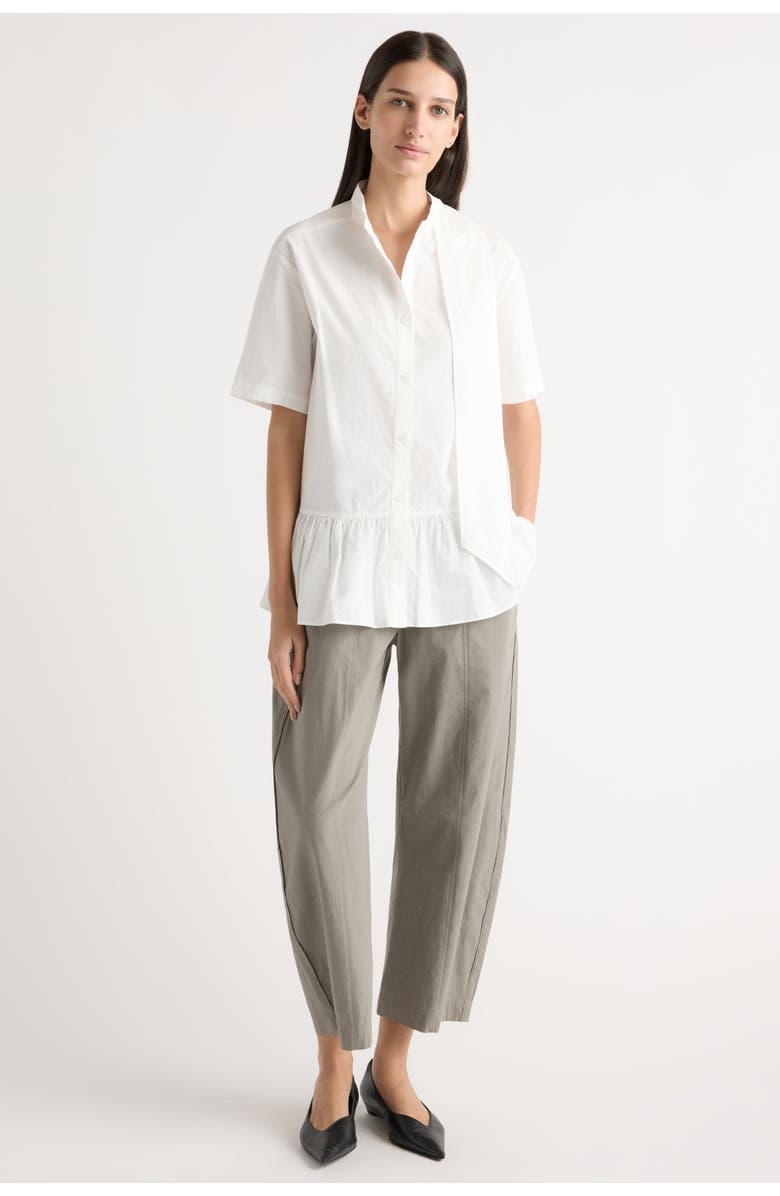 Modern Citizen Gretta Scarf-Neck Ruffled Tunic Blouse, Alternate, color, White