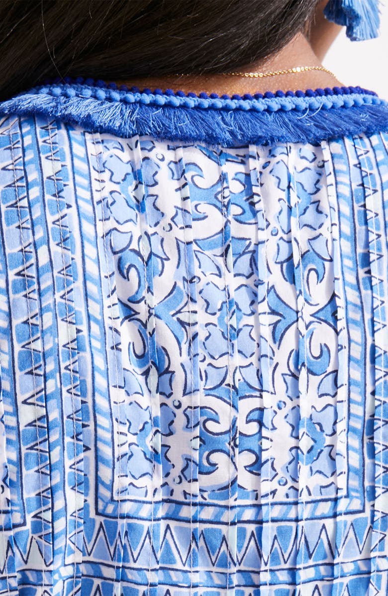 vineyard vines Scarf Print Pintuck Cotton Blend Minidress, Alternate, color,