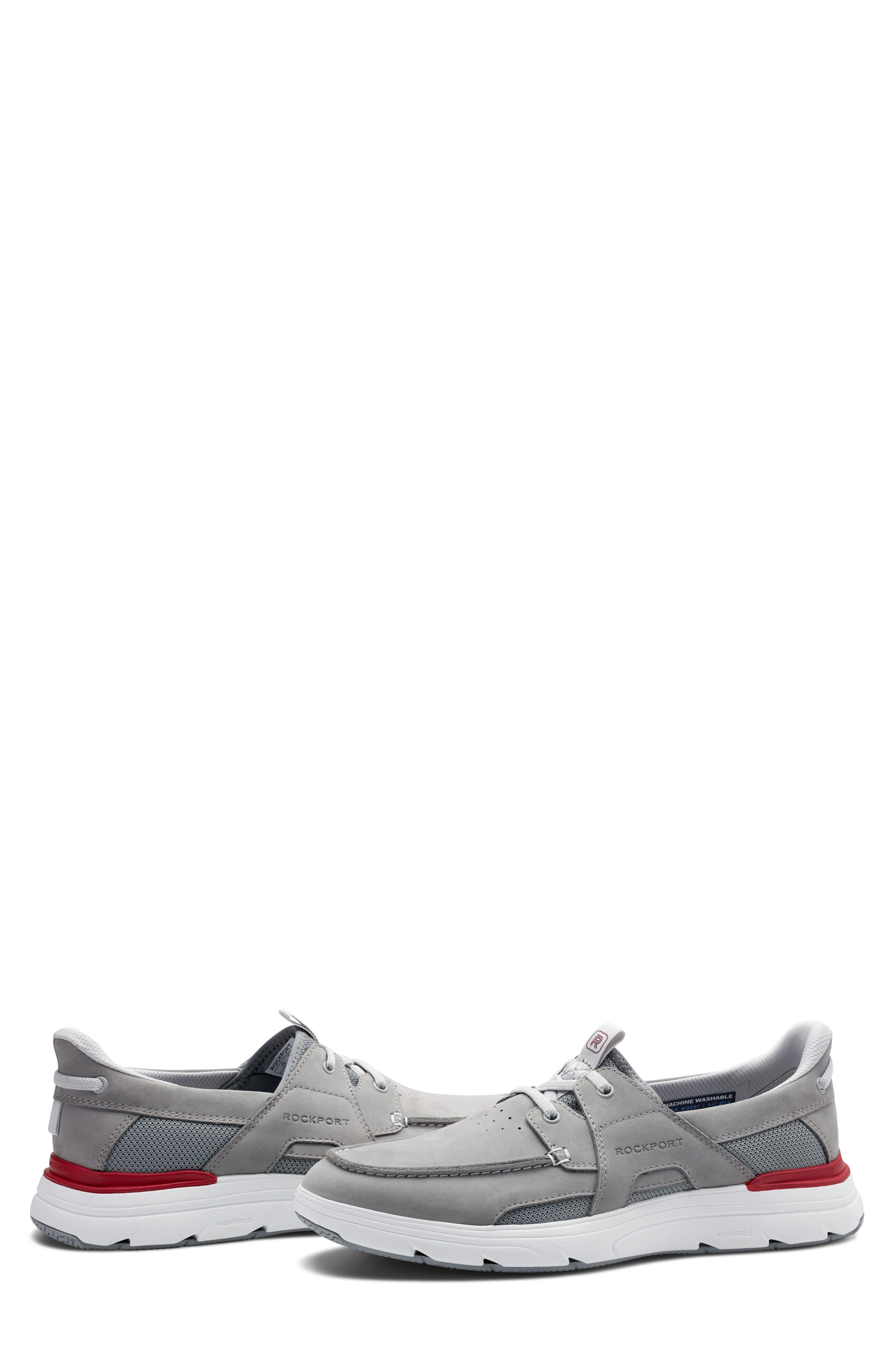 Rockport Seadon Boat Shoe, Alternate, color, Light Grey