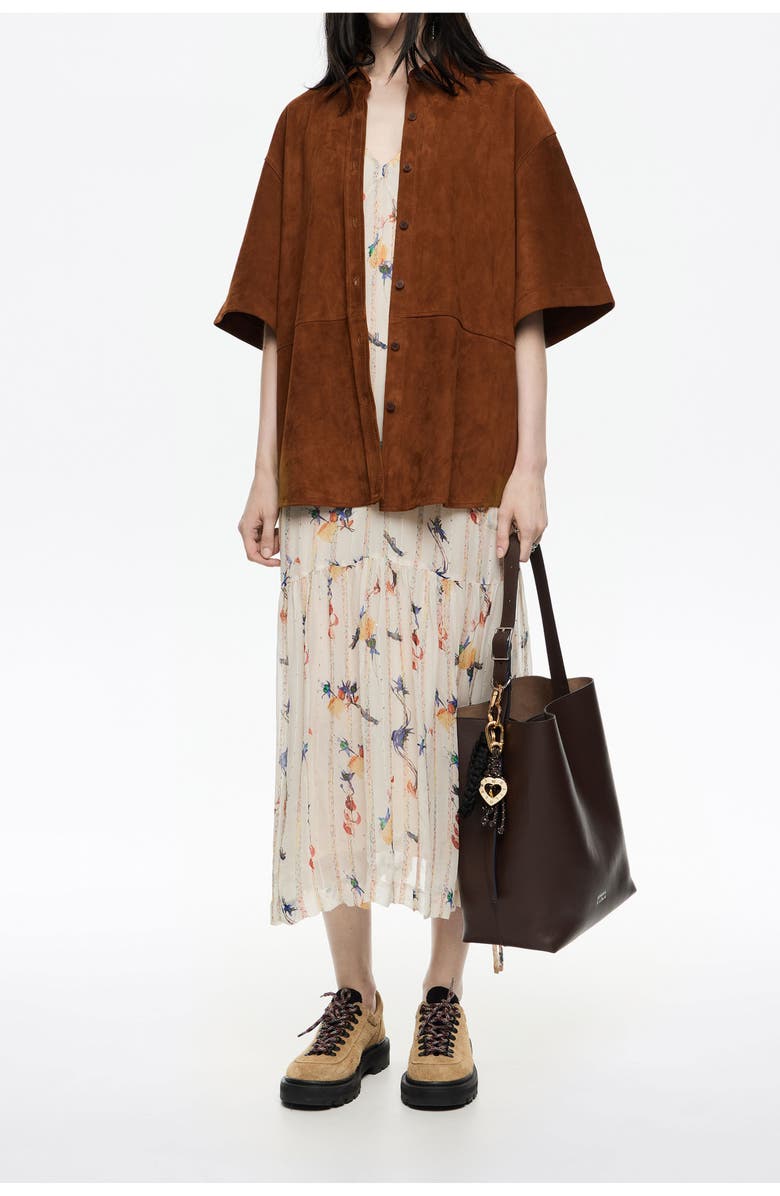 Bimba y Lola Fancy Flowers Scan A-Line Dress, Alternate, color, Flowers Scan Ivory