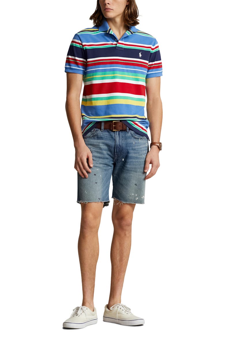 Cotton Mesh Polo, Alternate, color, NEW ENGLAND BLUE MULTI