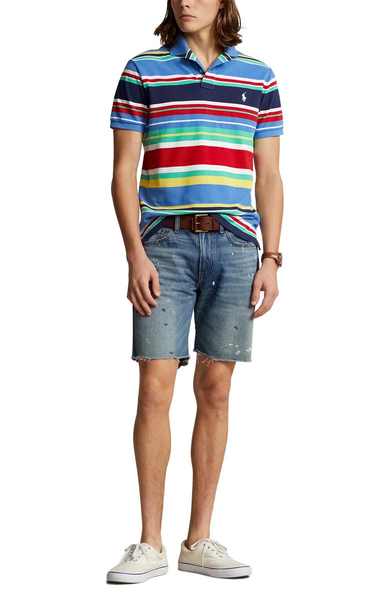 Polo Ralph Lauren Cotton Mesh Polo, Alternate, color, New England Blue Multi