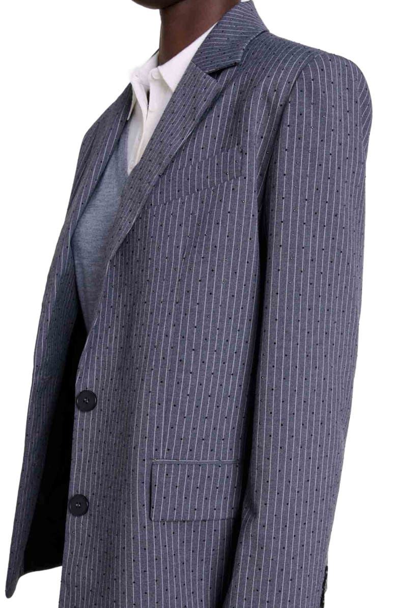 maje Rhinestone suit jacket, Alternate, color, 
