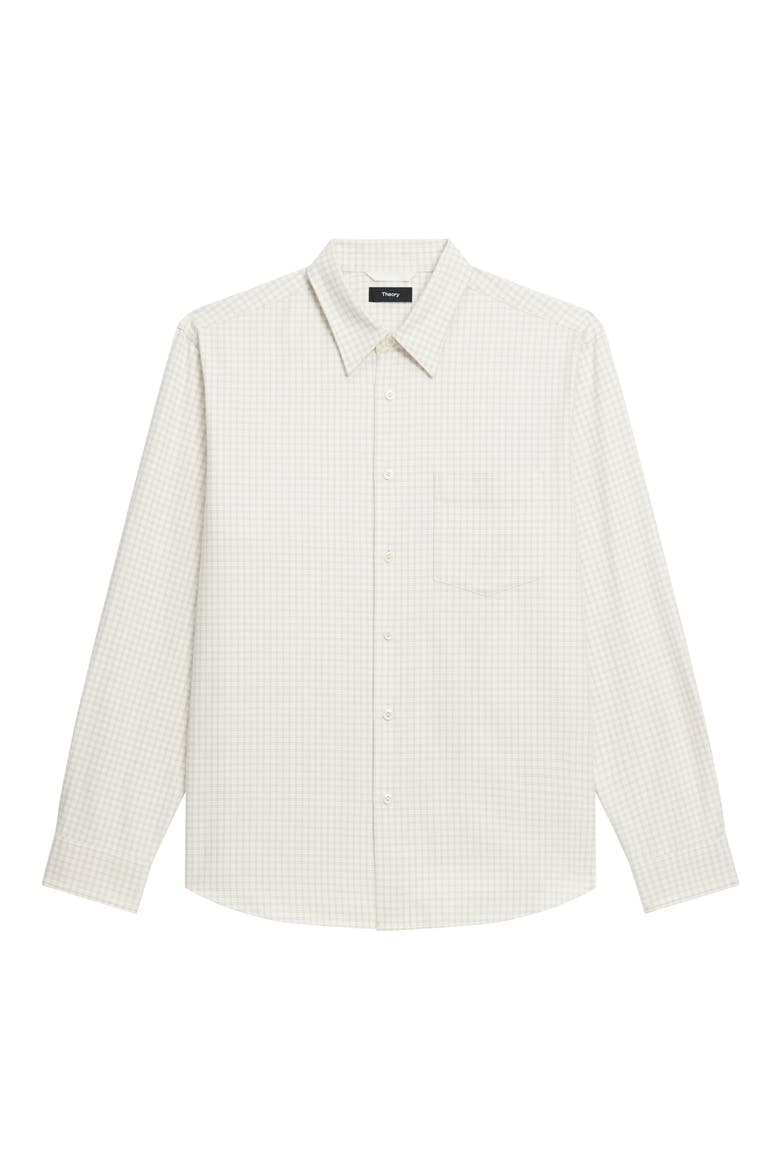 Weekend Woods Check Cotton Button-Up Shirt, Alternate, color, WINTER IVORY MULTI