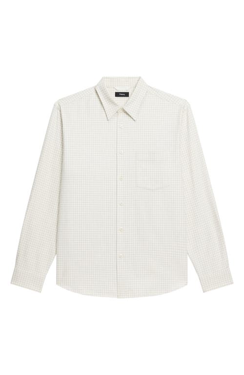 Theory Weekend Woods Check Cotton Button-up Shirt In White