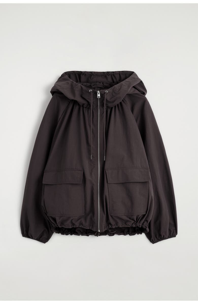 COS Technical Hooded Parka Jacket, Alternate, color, Dark Brown