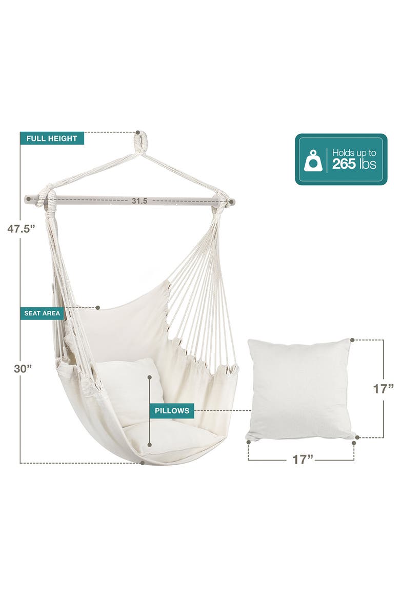 Hanging Rope Hammock Swing Chair, Alternate, color, WHITE