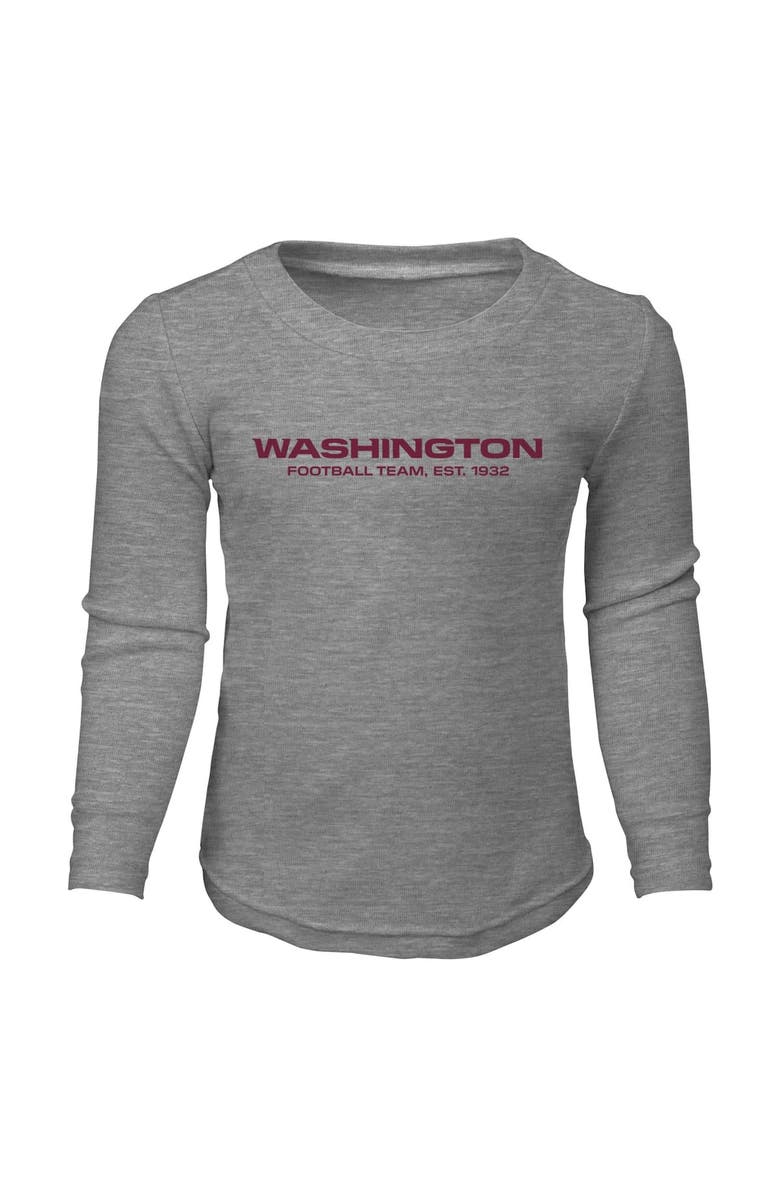 Outerstuff Preschool Heather Gray Washington Football Team Long Sleeve T-Shirt & Pants Sleep Set, Alternate, color, Heather Gray
