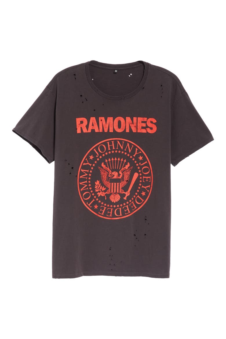 Ramones Print Tee, Alternate, color, WASHED BLACK