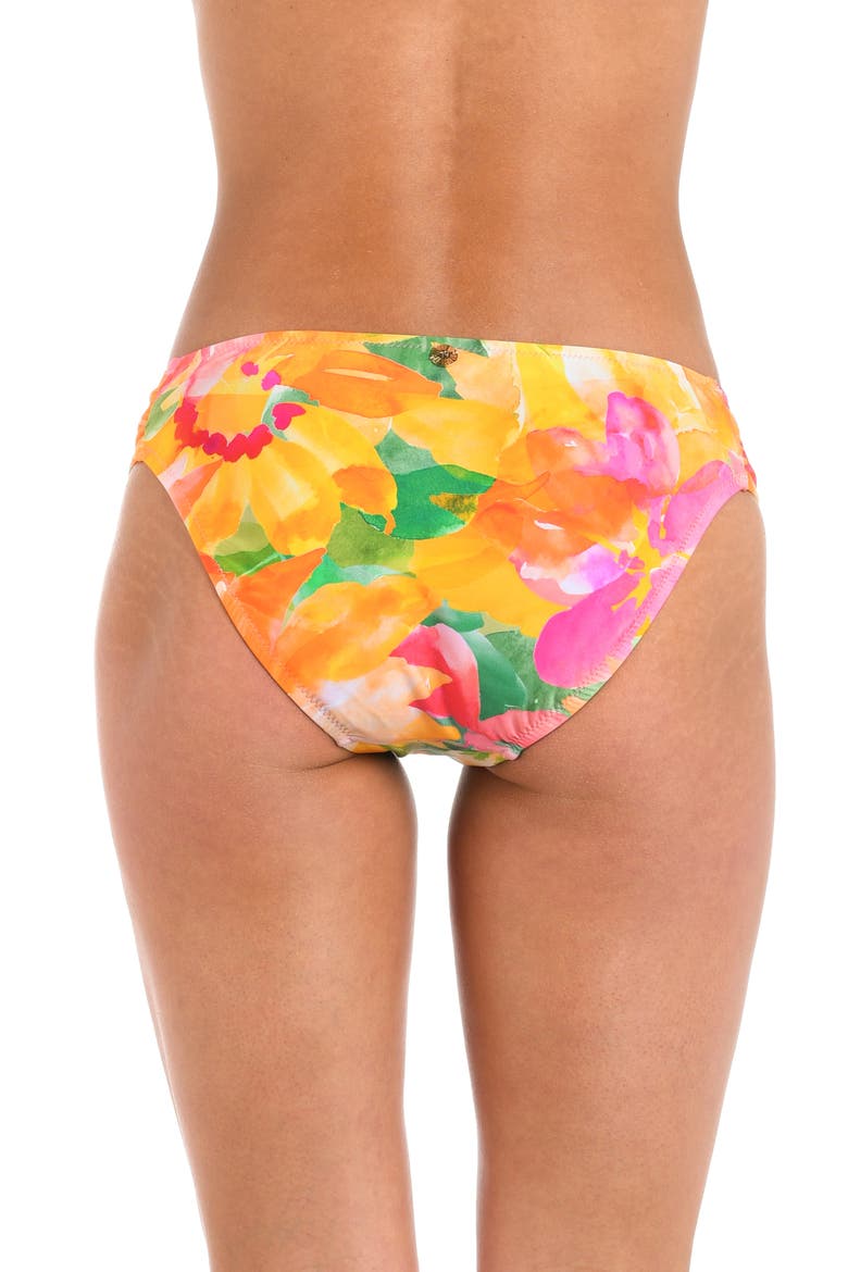 Utopia Shirred Side Bikini Bottoms, Alternate, color, YELLOW MULTI