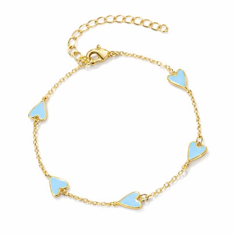 Gold-Tone Station Heart Bracelet