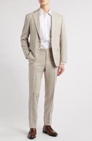 Canali Capri Trim Fit Slub Wool & Silk Blend Suit