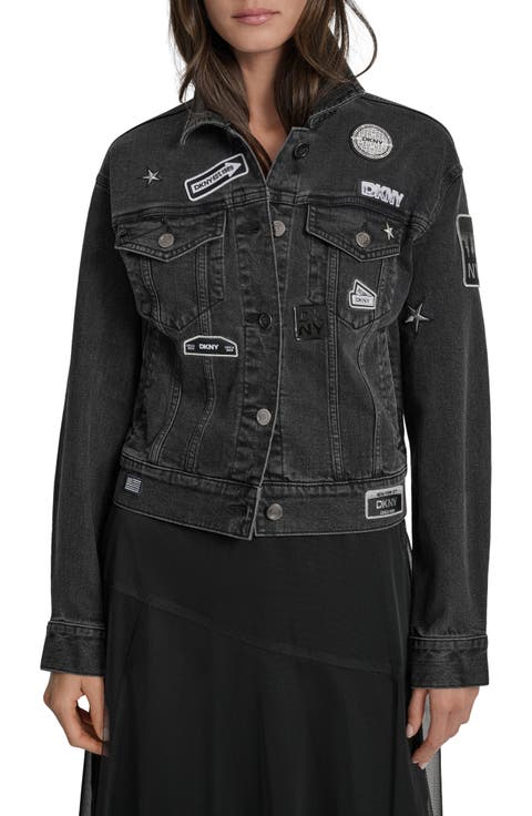 ジャケット・アウター 90s DKNY front zip black denim jacket 90s DKNY front zip black denim jacket