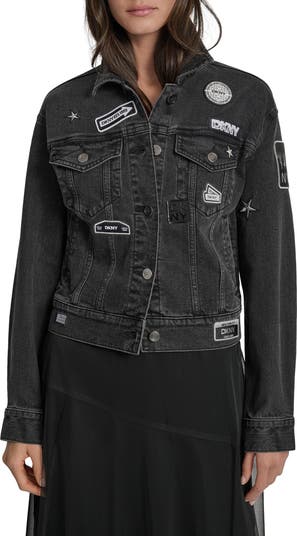 DKNY Logo Patch Denim Trucker Jacket | Nordstrom