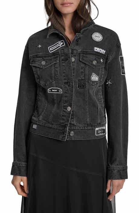 DKNY Logo Patch Denim Trucker Jacket