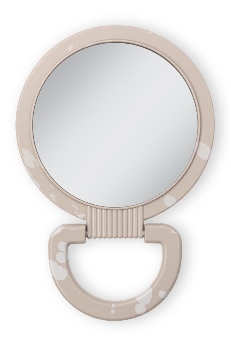Dual-Sided Hanging Handheld Mirror in Soft-Touch, Main, color, Neutral Speckle